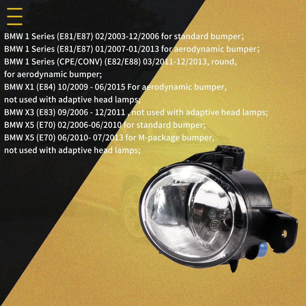 تصویر محصول چراغ مه شکن راست بی ام و سری 1 کروک 120i سال 2008