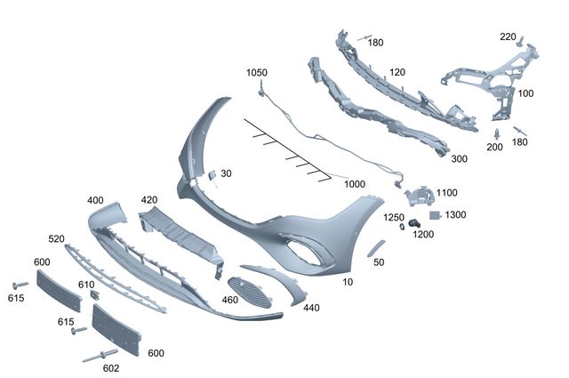 تصویر محصول براکت سپر جلو چپ بنز EQE Sedan 500 سال 2025