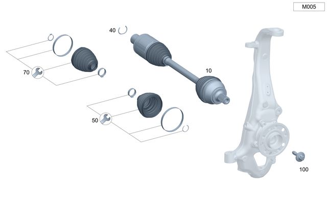 تصویر محصول توپی چرخ جلو چپ بنز EQE Sedan 500 سال 2025